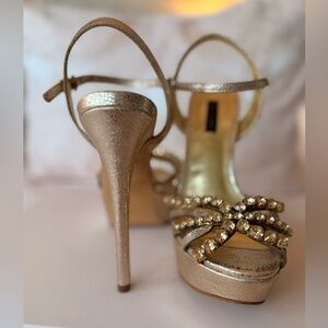 Elegant Gold Embellished Heels